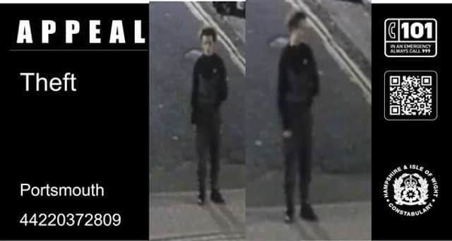 Police are trying to identify the person picture in connection with the burglary of a garage on Stanley Road in September 2022.
