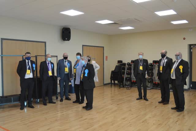 Conservative (left) and Liberal Democrat candidates await the results for the Forton ward. Picture: David George