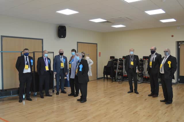 Conservative (left) and Liberal Democrat candidates await the results for the Forton ward. Picture: David George