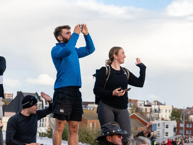 Crowds watching HMS Queen Elizabeth leave Portsmouth on 3rd of November. Photo by Matt Clark