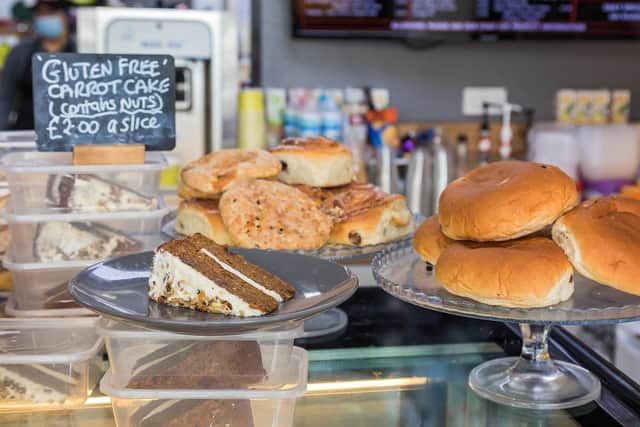 A selection of cakes are available in addition to sandwiches and other takeaway food and drinks. Picture: Mike Cooter (150721)