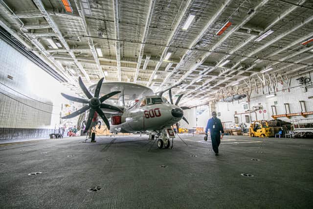 The hangar of USS Gerald R Ford in the Solent Picture: Habibur Rahman