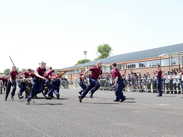 The HMS Sultan Field Gun Crew display at SULSTEMIC