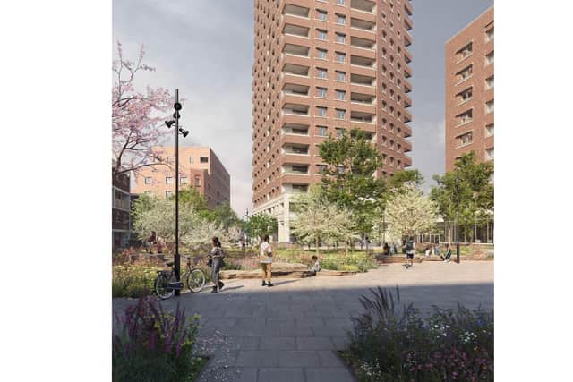 CGI image showing how the Somers Orchard project could look on the former site of Horatia and Lemington houses in Portsmouth