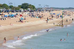 The beach was packed from Eastney to Clarence Pier.