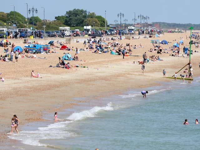 The beach was packed from Eastney to Clarence Pier.