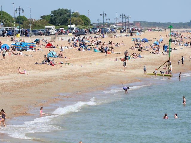 The beach was packed from Eastney to Clarence Pier.