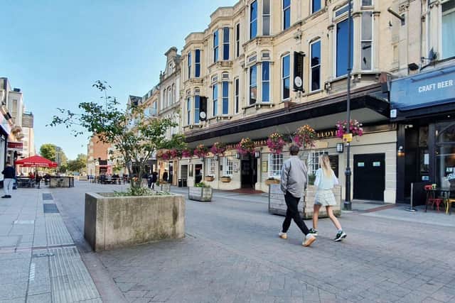 Outside the J.D. Wetherspoon pub the Lord Palmerston in Southsea on September 1 2020. Picture: Habibur Rahman
