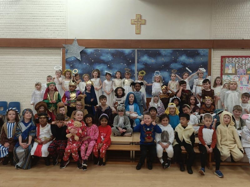 Students at St Peter's Catholic Primary School put on a nativity show.  Picture: Submitted