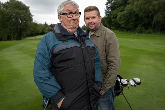 Trouble on the golf course for Ken (Gregor Fisher) and Richard (Greg McHugh) in the new BBC sitcom Only Child (Picture: BBC/BBC Scotland/Happy Tramp North)