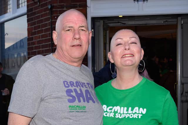 Stuart and his wife Amanda following the head shave in support of Macmillan 
Picture: Keith Woodland