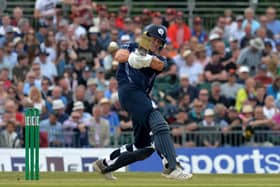 George Munsey pictured batting for Scotland. Photo by Mark Runnacles/Getty Images.
