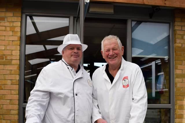 Billy and Rob Owton from Owton's Butchers gave pupils at Wicor Primary School a sausage making lesson