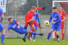 Action from Fareham Town's thumping win at Horndean earlier this season Picture: Martyn White