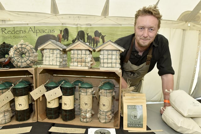 Pictured is: Martin Nordin from Made by Alpacas based in West Sussex.
Picture: Sarah Standing (090623-5166)