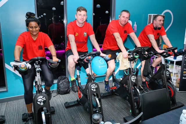 Pictured is: Trudy Shah, Richard Hoggarth, Kev Joryff and Lee Pickersgill from the 128 Divisional Support REME raising funds for Earthquake Relief to support the ongoing efforts in Turkey and Syria.
Picture: Keith Woodland (150421-4)