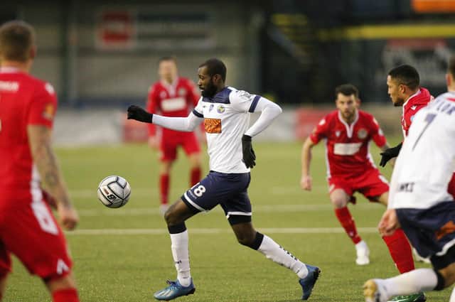 Bedsente Gomis, pictured playing for Hawks last season, has signed for Gosport Borough. Picture: Chris Moorhouse