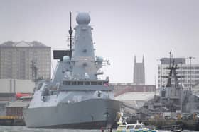 HMS Duncan, a Type 45 destroyer, is seen in Portsmouth Naval Base on February 16, 2022 in Portsmouth, England. Photo: Finnbarr Webster/Getty Images