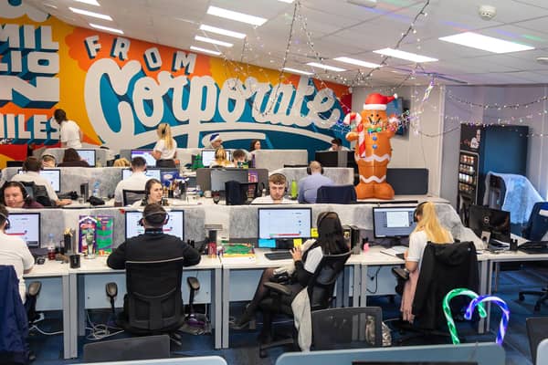 The lively and colourful call centre at Prestige Telecom Group. Picture: Mike Cooter (120121)
