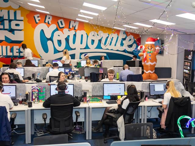 The lively and colourful call centre at Prestige Telecom Group. Picture: Mike Cooter (120121)