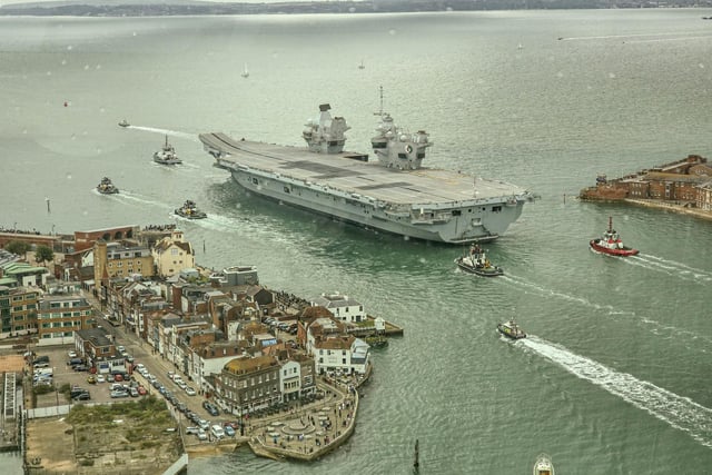 HMS Queen Elizabeth leaving Portsmouth on Monday, September 2, 2024 Picture: Habibur Rahman