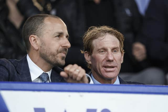 Eric Eisner (right) was back at Fratton Park on Saturday for the 3-1 win over Gillingham. Picture: Jason Brown/ProSportsImages