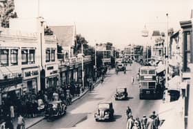 London Road, North End circa 1950. The epitome of an English high street with dozens of individual shops.