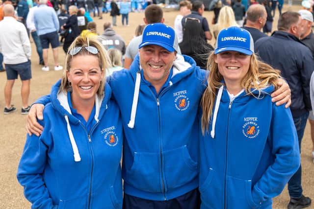 The "Squid Ward 3" team from Calshott. Pictured: Caroline McKell (44), Darren McKell (49) and Luke McKell (16). Picture: Mike Cooter (190622)