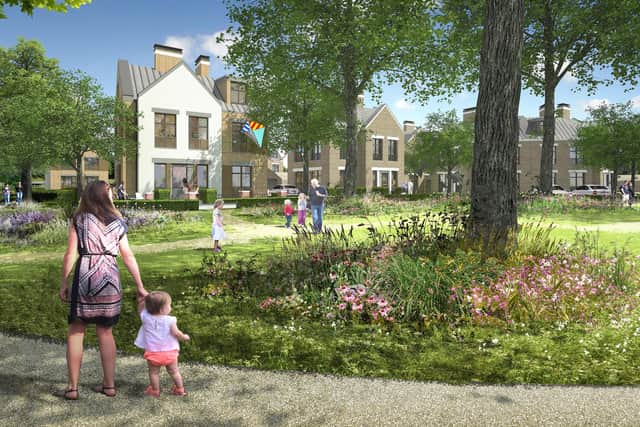 How the homes set to be built on the former site of villas in the grounds of St James' Hospital could look. Picture: Homes Agency