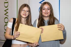 Students were welcomed to Crookhorn College to collect their GCSE results.Pictured - Friends Orianna and MaggiePhotos by Alex Shute