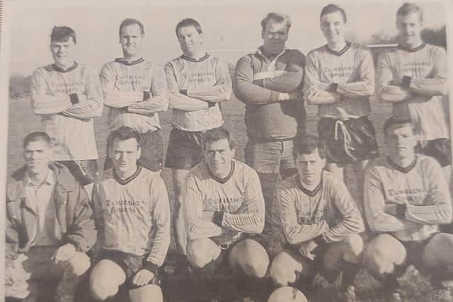 Clouds, Havant Sunday League. Back (from left): Thomas Hollies, Paul Limbrick, Tracy Scott, Martin Digweed, John  Hall, Alan Sorrell. Front: Tony Lordwell, Phil Davey, Ian Randall, Ken Haslett, Mike Foster.
