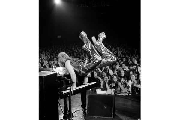 Elton John, Edmonton Sundown, 1973. Picture by Barrie Wentzell from the Icons of Rock: Portrait & Performance at the Portsmouth Music Experience from January 30-June 30, 2023