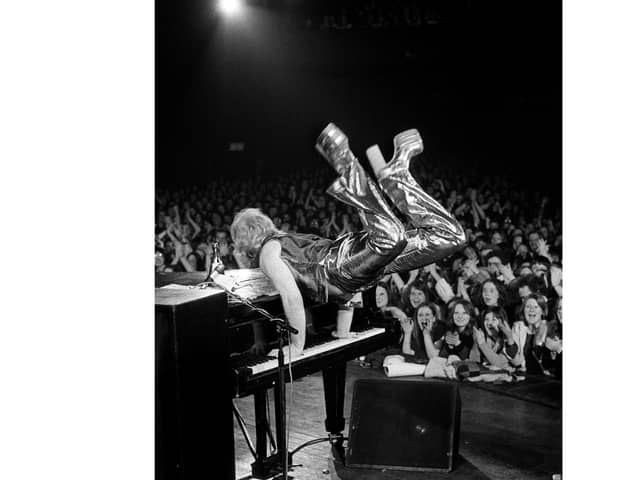 Elton John, Edmonton Sundown, 1973. Picture by Barrie Wentzell from the Icons of Rock: Portrait & Performance at the Portsmouth Music Experience from January 30-June 30, 2023