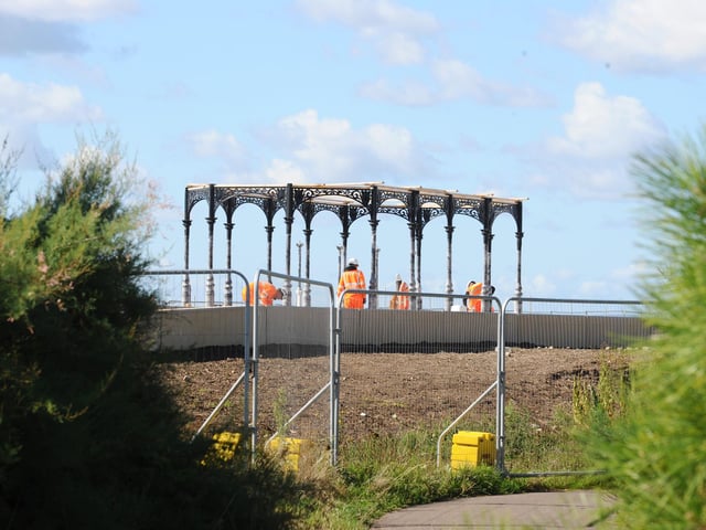Ongoing sea defence work at Speakers' Corner in Southsea. Picture: Sarah Standing(120924-5948)