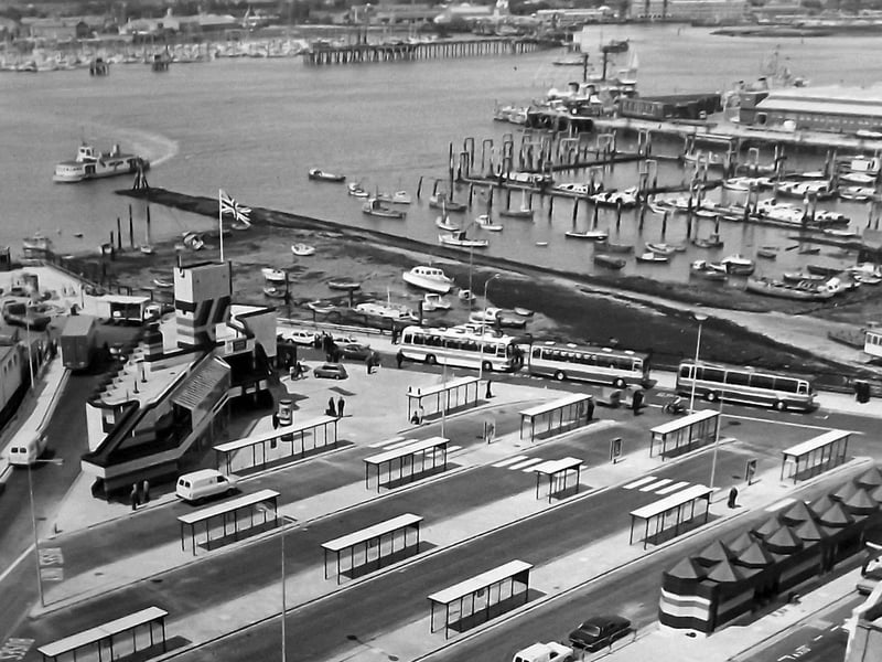 The original Portsmouth Harbour bus interchange. Long before HMS Warrior appeared on the scene.