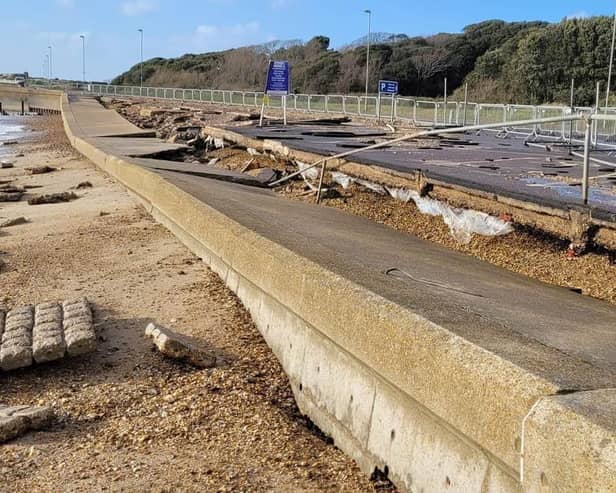 Stokes Bay sea wall failure