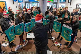 Festive favourites performed by the Warsash Band at the Festival of Christmas in Port Solent. Picture: Mike Cooter (091223)