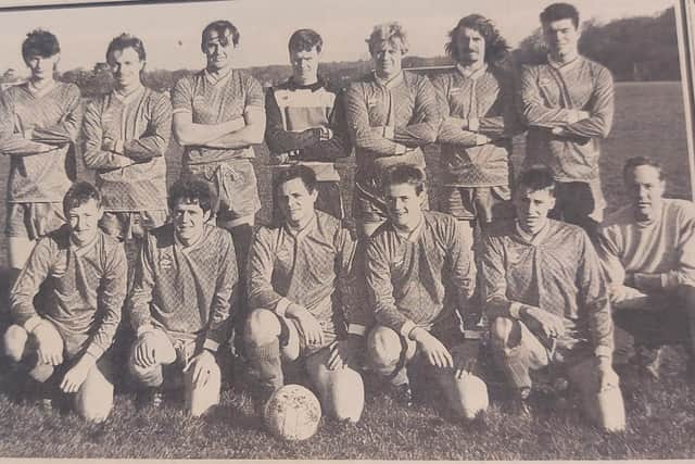Westleigh, Havant Sunday League. Back (from left): Paul Shepperd, Graham Morris, Dean Outman, Dean Waterman, Steve Ellis, Dave Ellis, Simon Adey. Front: Mark Wilson, Dave Stevenson, Paul Martin, Simon Martin, Gary Etherington, Brian Pratt.