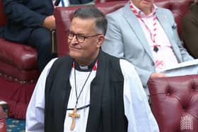 The Bishop of Portsmouth enters the House of Lords