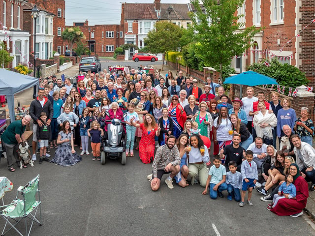 Residents at the Havelock Road Jubilee street party in Southsea. Picture: Mike Cooter (050622)