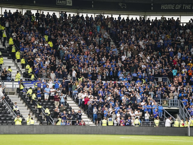 The Blues were accompanied by 2,927 fans on the road for their trip to Derby