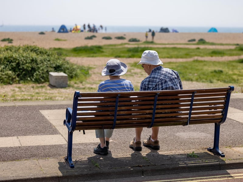 Taking a bench break at Eastney. Picture: Mike Cooter (110524)