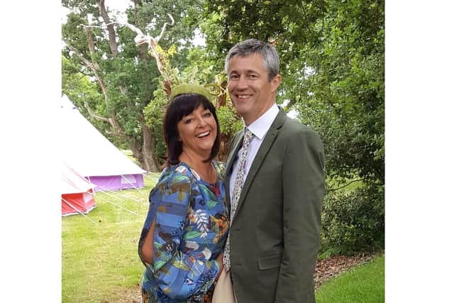 Donna Morgan, who has coronavirus, and Toby Morgan of The Victoria Inn, West Marden, West Sussex