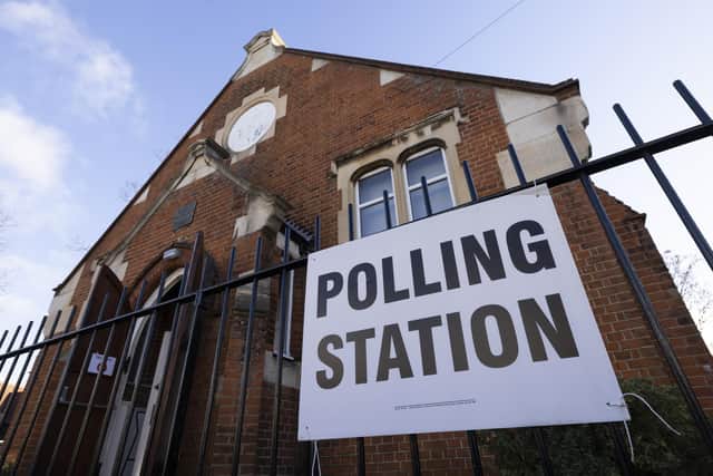 A gv of a polling station. (Photo by Dan Kitwood/Getty Images)