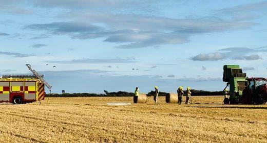 Firefighters battled a hay baler fire at a farm on Brownwich Lane, Fareham, yesterday evening (September 13).