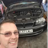 Mike Lyons is planning on auctioning the BMW 1 Series after repairing it. Pic Mike Lyons.