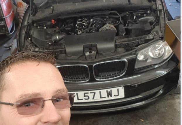 Mike Lyons is planning on auctioning the BMW 1 Series after repairing it. Pic Mike Lyons.