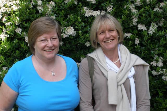 Jenny Strathern, right, 65, who did a seven-mile walk in Uganda, where she currently lives, in memory of her sister Susan Laurie, left, from Portchester, who had terminal cancer, and was cared for at Rowans back in July.