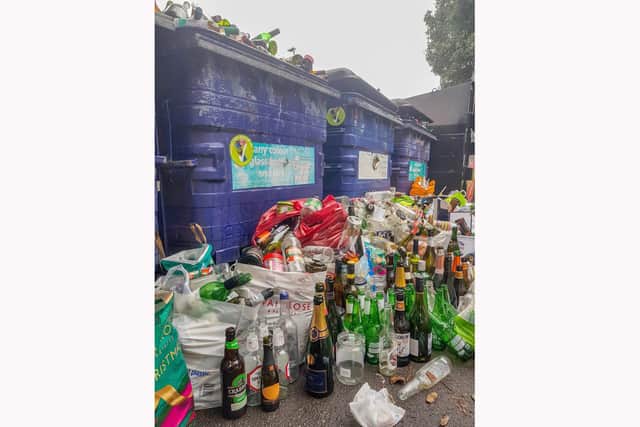 This bottle bank is situated just off Victoria Avenue in Old Portsmouth. Picture taken on Boxing Day 2020.Picture: Steve Lewis