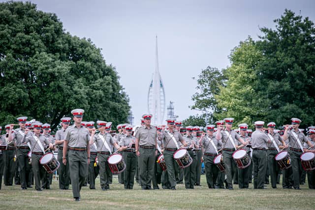 Royal Marines Band Service Beating Retreat Rehearsals on Whale Island, Portsmouth on Wednesday 3rd July 2024
Picture: Habibur Rahman